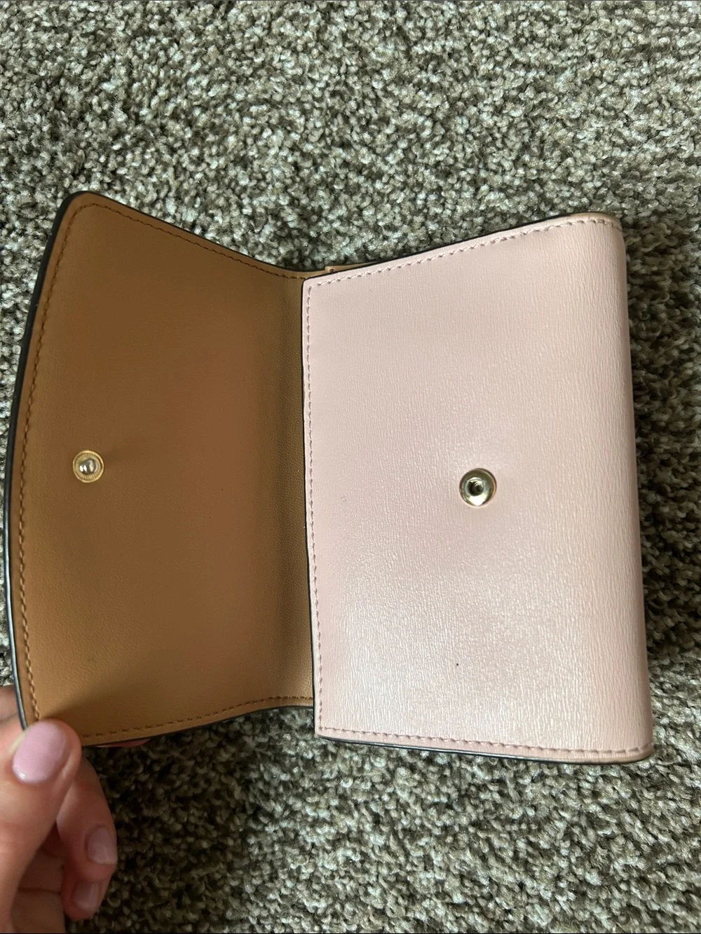Tory Burch Pink Fold-Over Leather Wallet